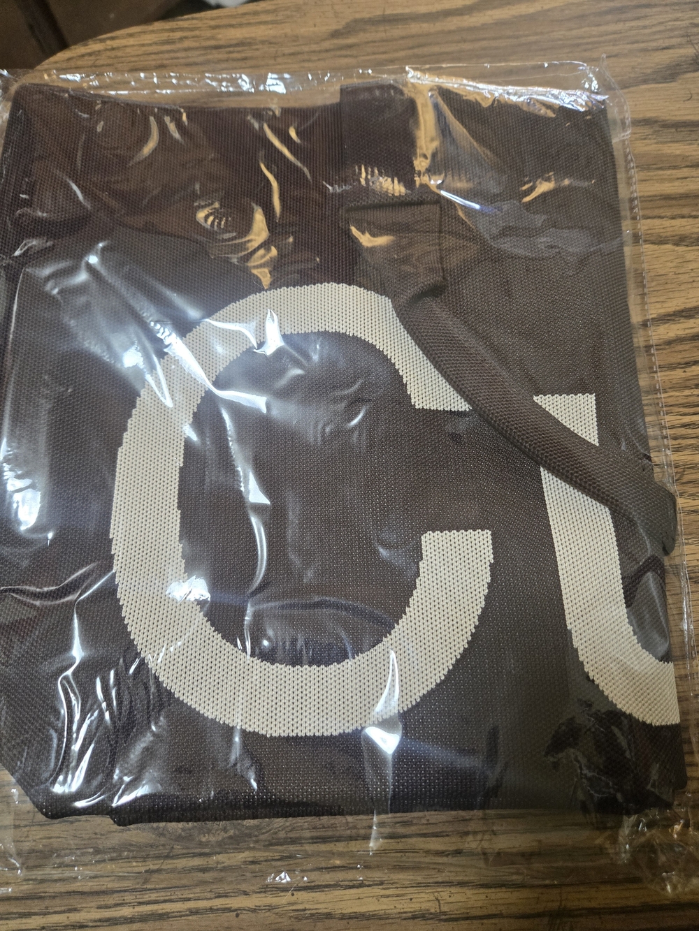 Chocolate Curve Knit Carry Tote Bag